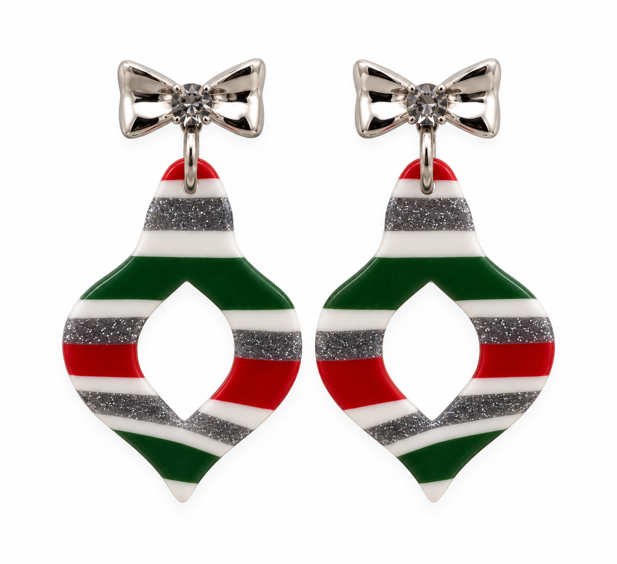 Merry & Bright Striped Ornament Earrings