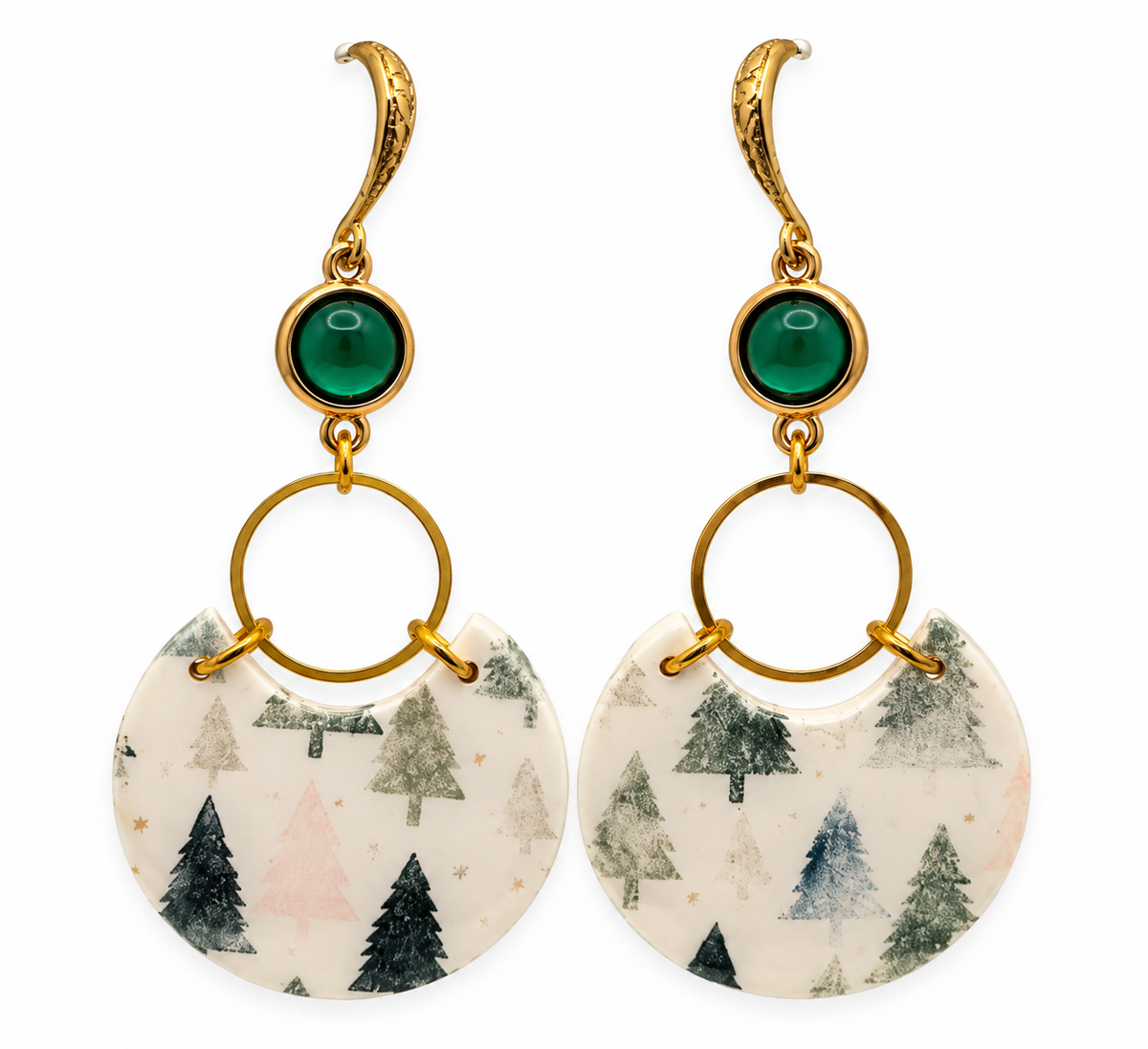 Evergreen Elegance Christmas Tree Earrings