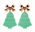 Mint to Be Merry Christmas Tree Earrings