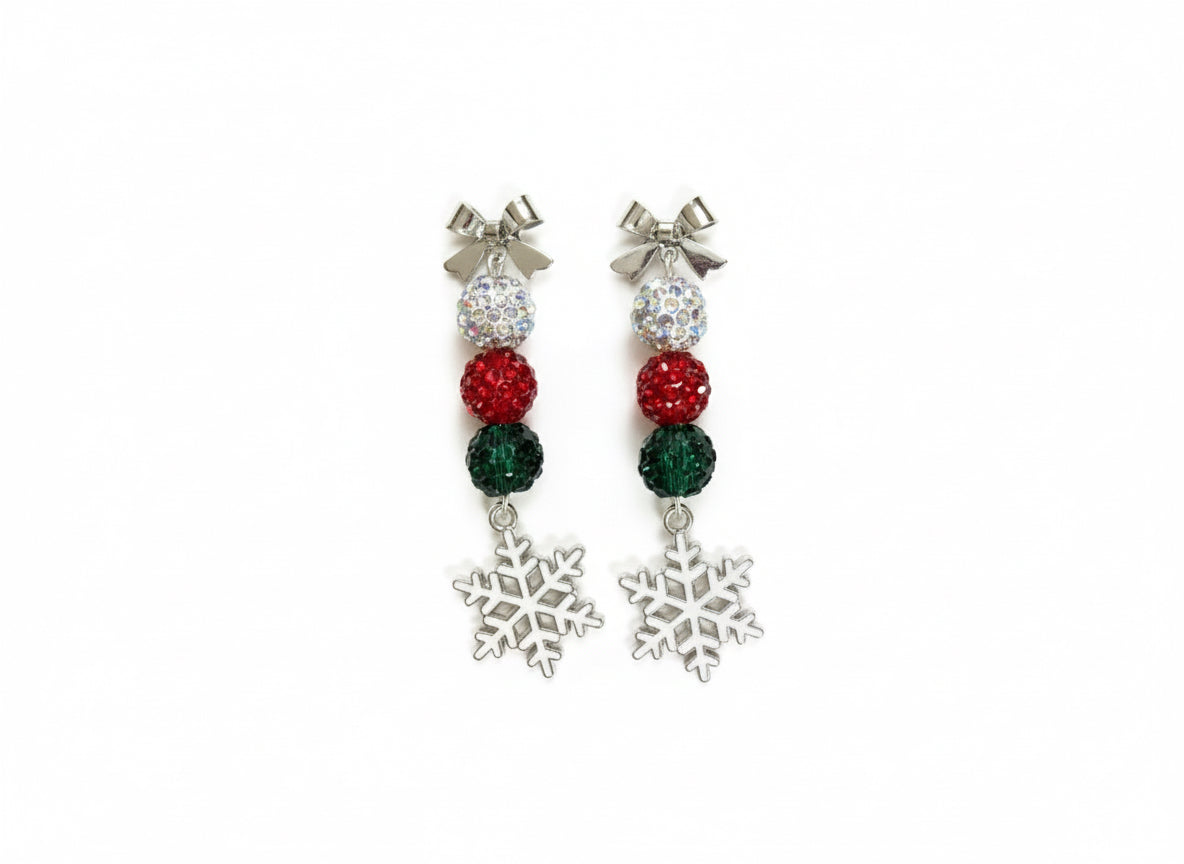 Merry & Bright Snowflake Beaded Earrings