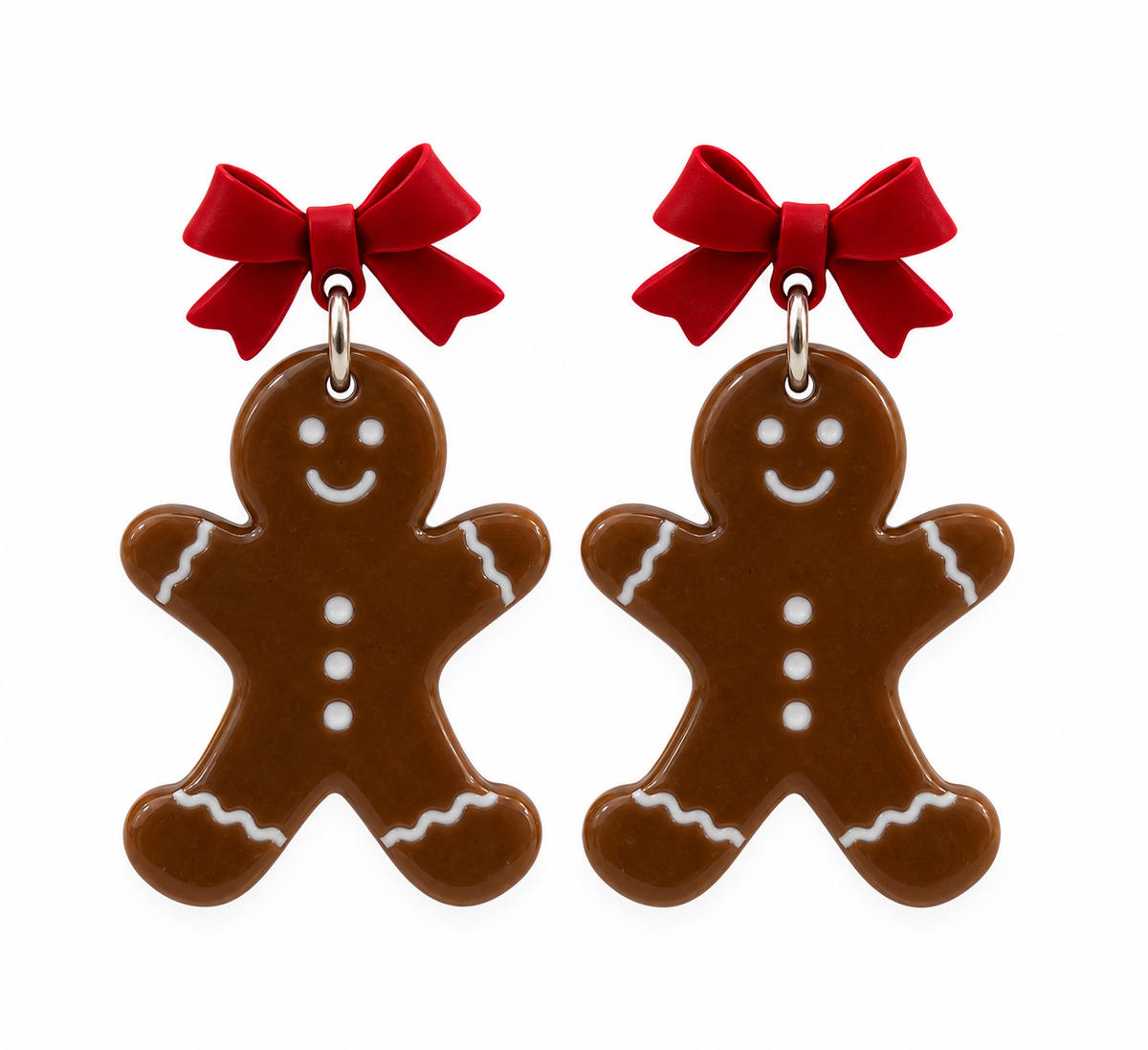 Gingerbread Sweethearts Christmas Earrings