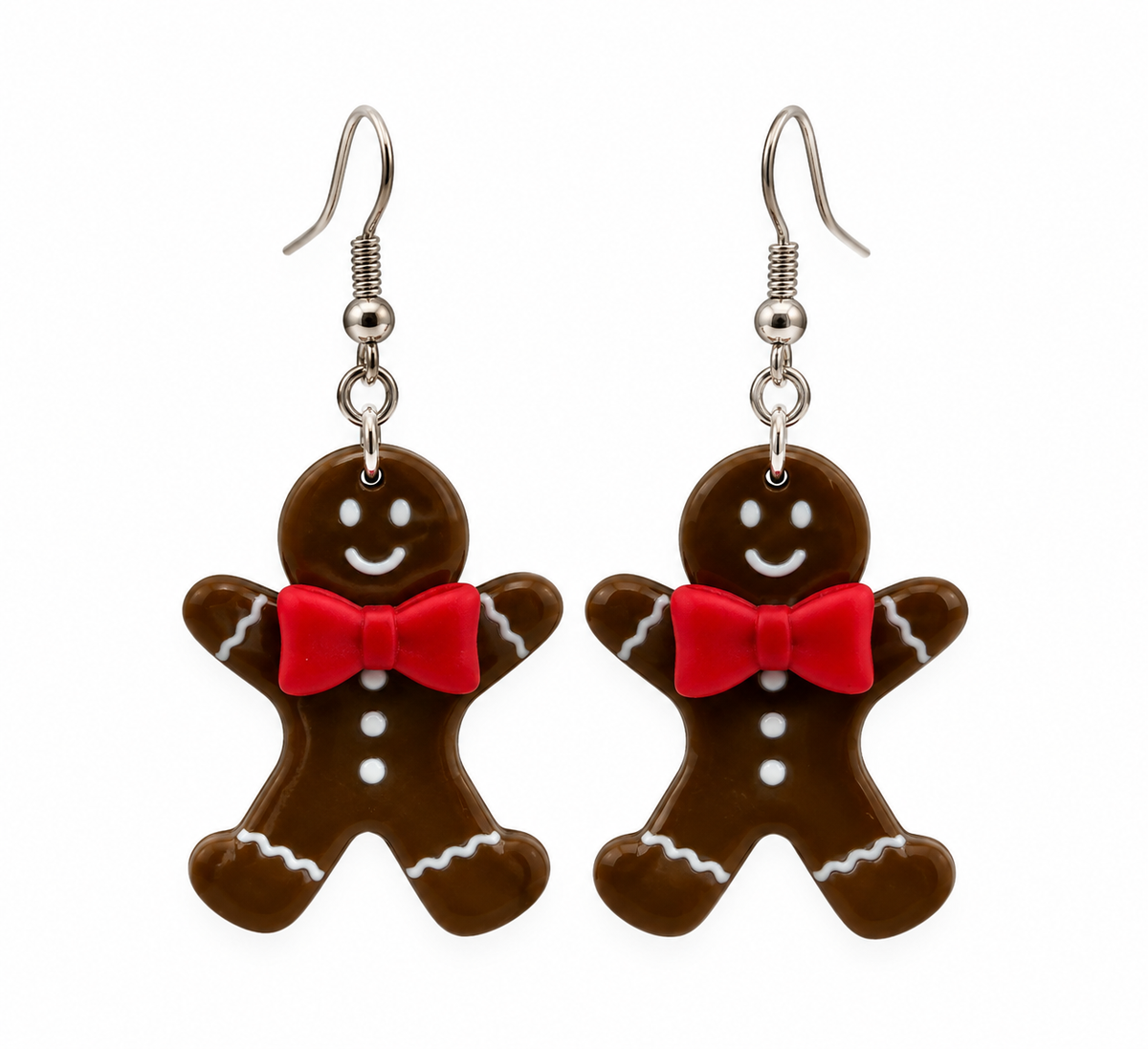Gingerbread Sweethearts Christmas Earrings