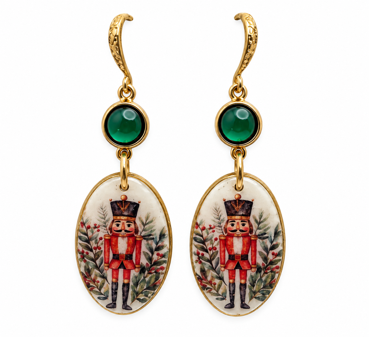 Nutcracker Holiday Cameo Earrings