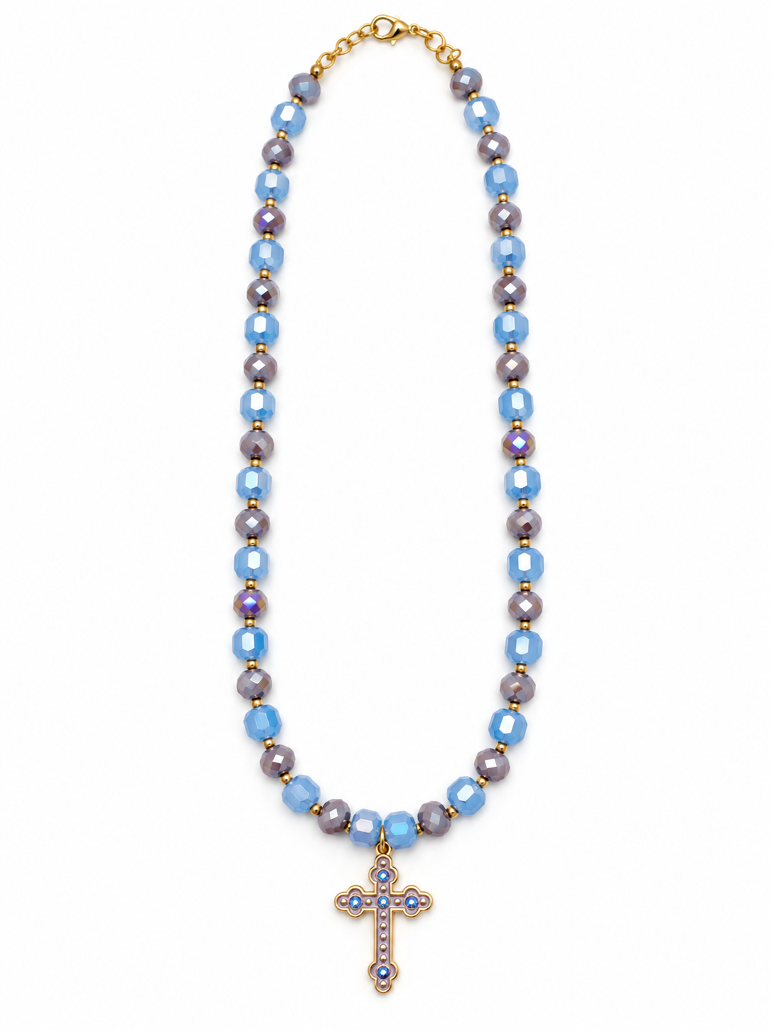Heavenly Blues Cross Necklace