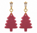Merry in Mauve Christmas Tree Earrings