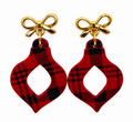 Buffalo Plaid Christmas Ornament Earrings