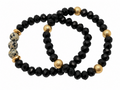 Midnight & Gold Dalmatian Bracelet Stack