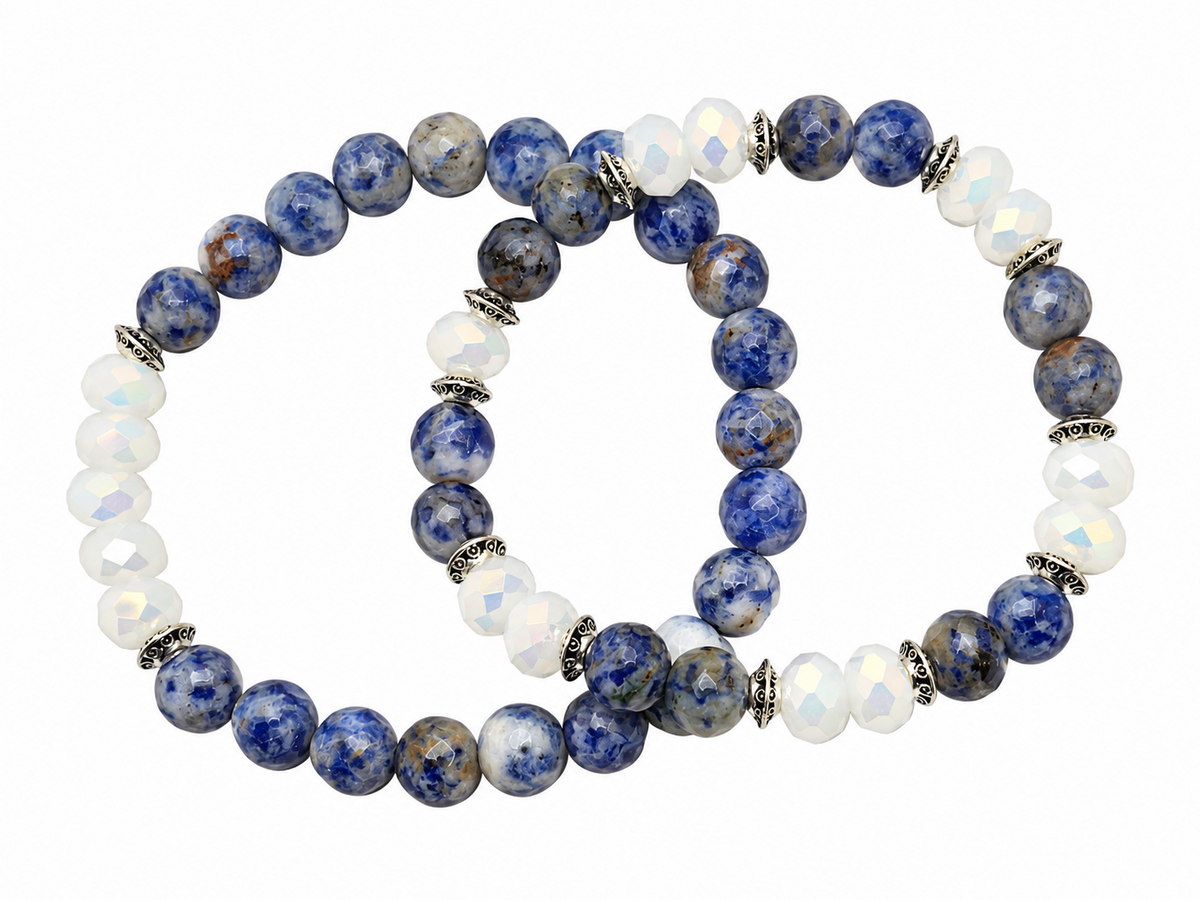 Sapphire Skies & Silver Bracelet Stack