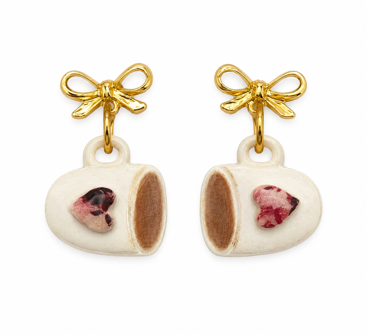 Love You a Latte Coffee Mug Earrings