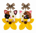 Sunflower Sweetheart Calico Cat Earrings