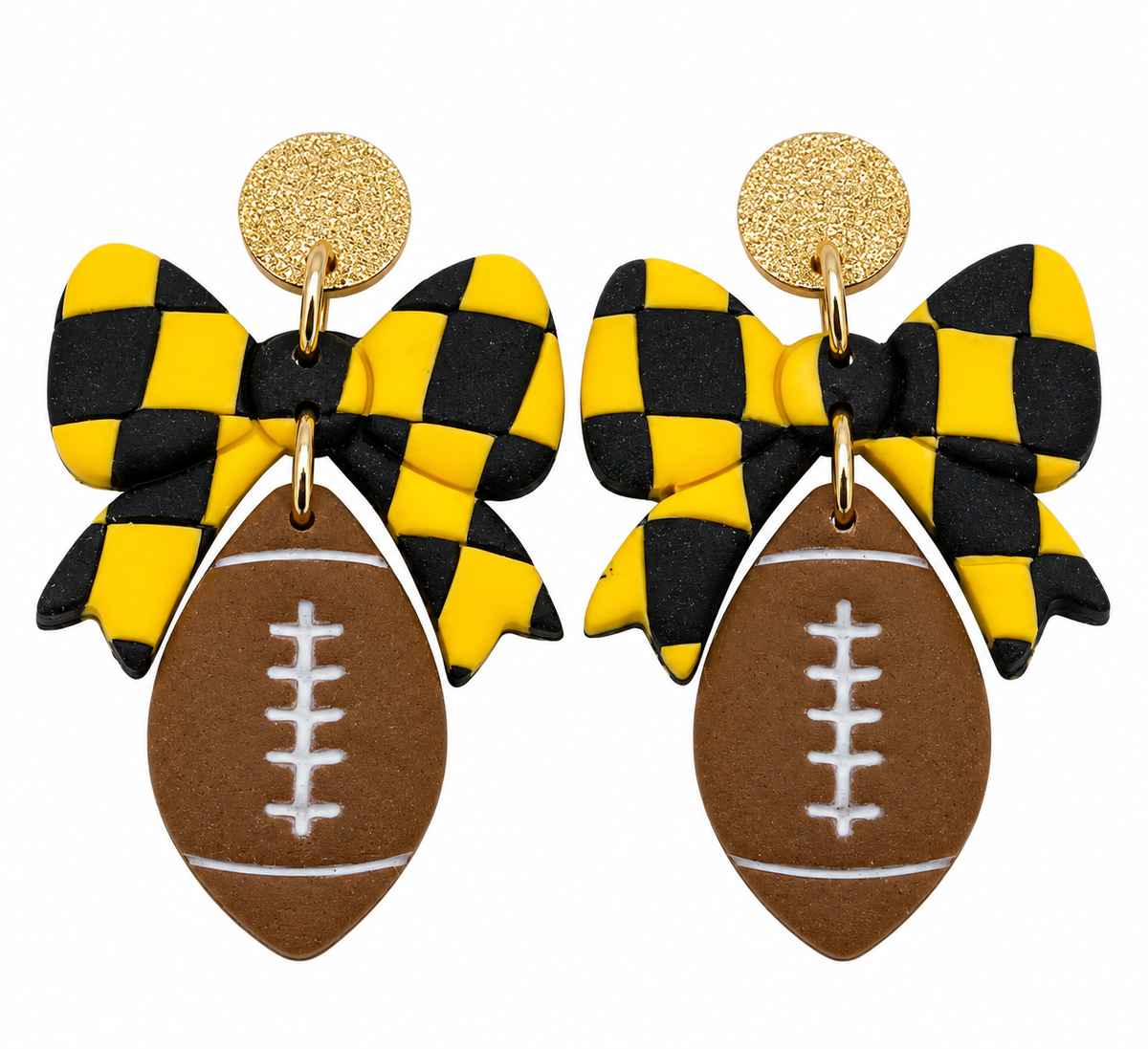 Mizzou Game Day Bow Football Earrings