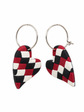 School Spirit Checkered Heart Earrings
