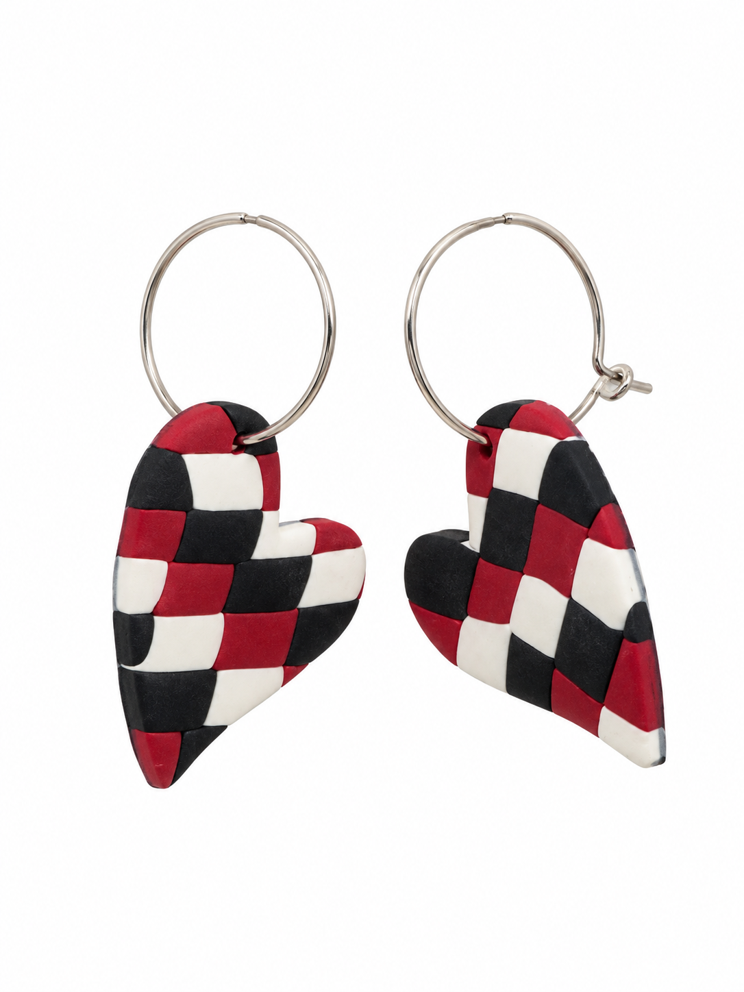 School Spirit Checkered Heart Earrings