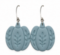Dusty Blue Botanical Pumpkin Earrings