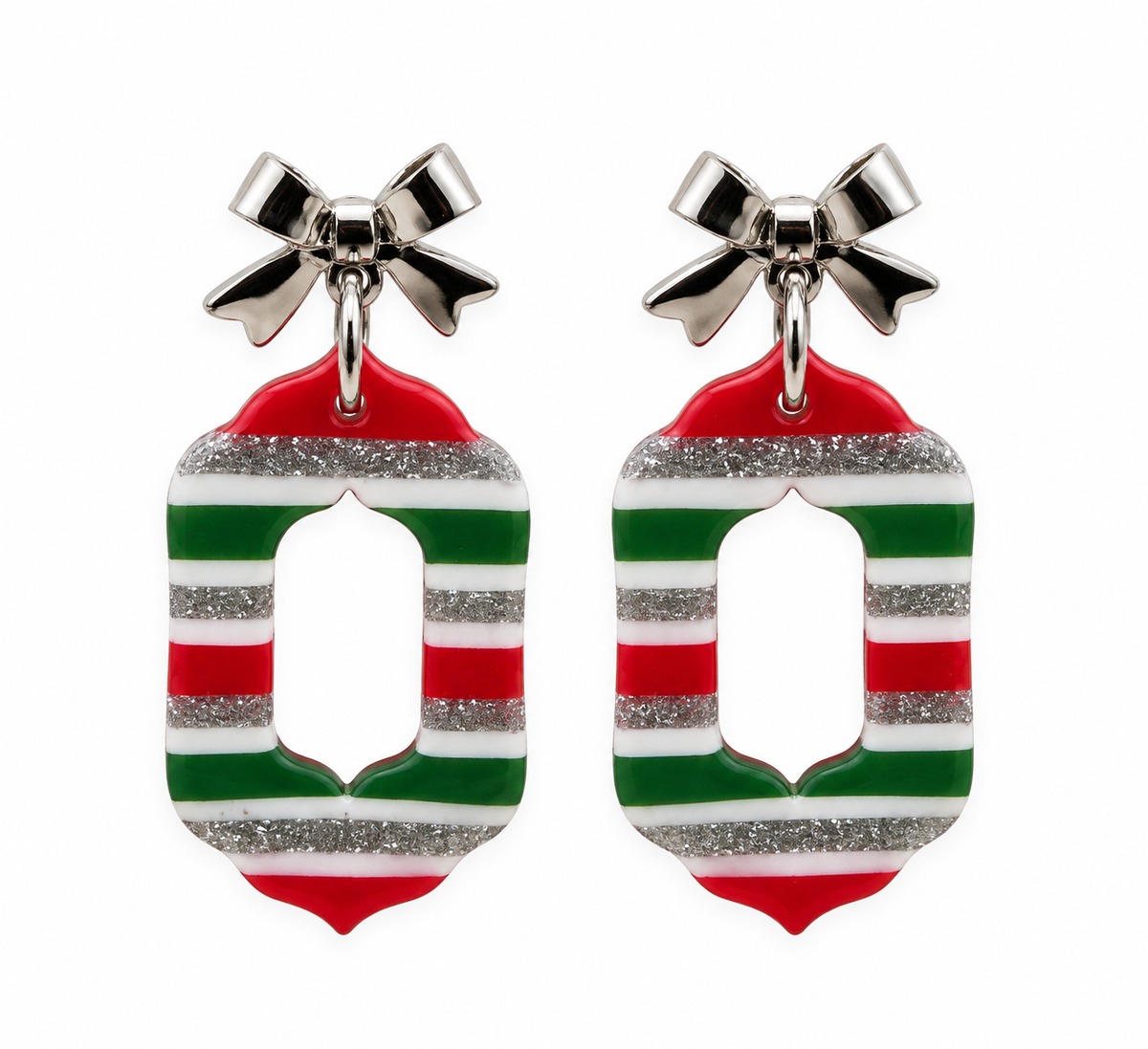 Merry & Bright Striped Ornament Earrings