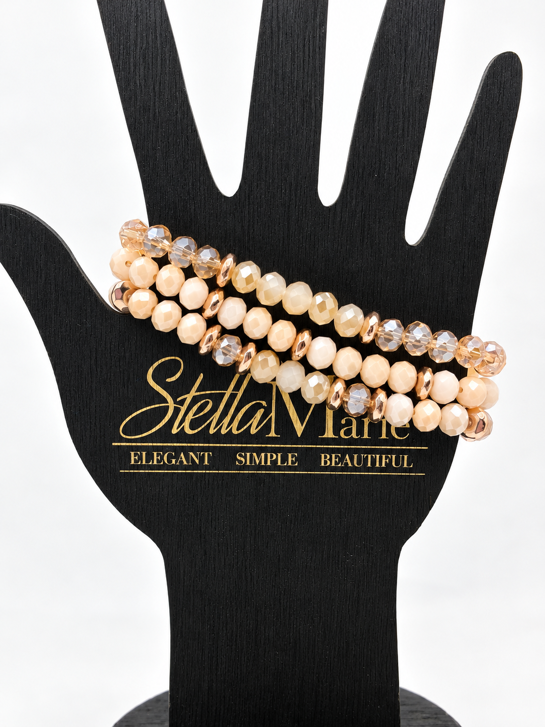 Champagne & Rose Gold Elegance Bracelets