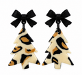 Wild About Christmas Leopard Tree Earrings