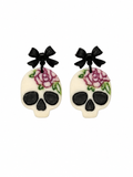Midnight Rose Skull Earrings