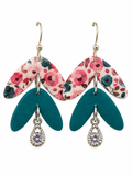 Blushing Blooms & Teal Earrings