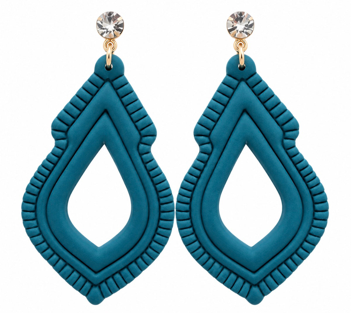 Teal Elegance Statement Earrings