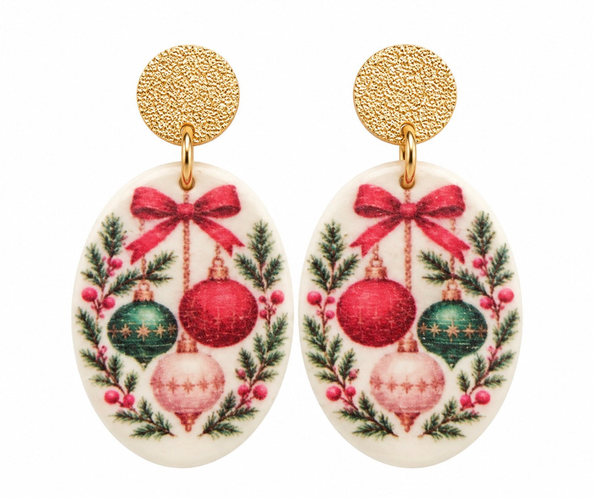 Vintage Christmas Charm Earrings