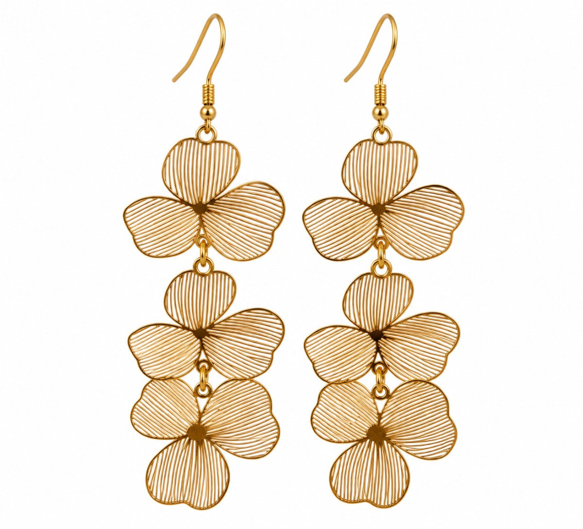 Golden Garden Cascading Floral Earrings