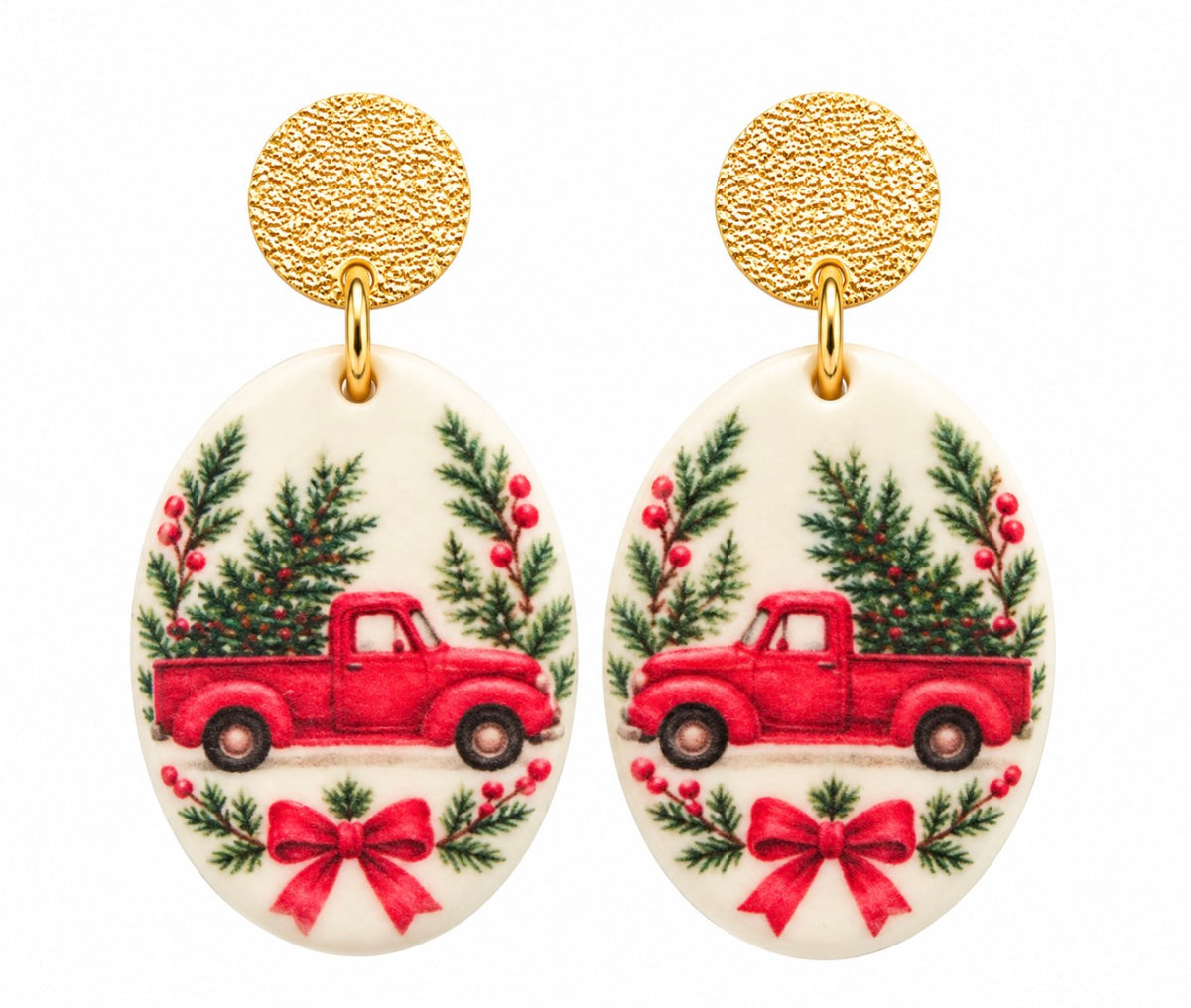 Home for Christmas Vintage Truck Earrings