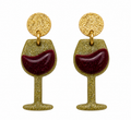 Sip Sip Hooray Wine Glass Earrings
