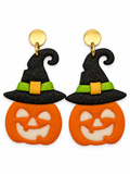 Witchy Pumpkin Halloween Earrings