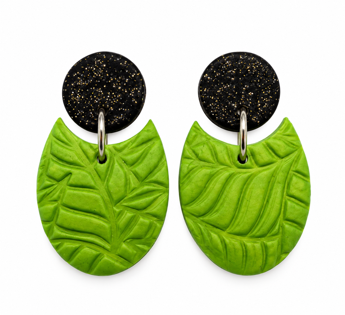 Enchanted Emerald Leaf Earrings