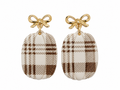 Cozy Plaid Pumpkin Earrings