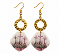 Faith in Bloom Cross Earrings