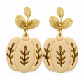 Golden Harvest Botanical Pumpkin Earrings