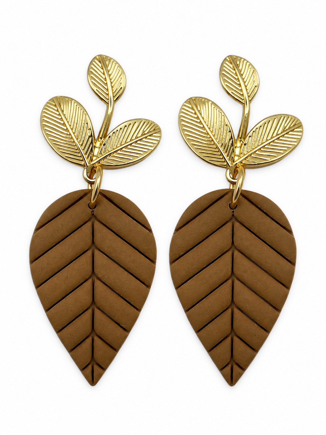 Golden Autumn Leaf Earrings