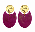 Magenta Muse Wood Earrings