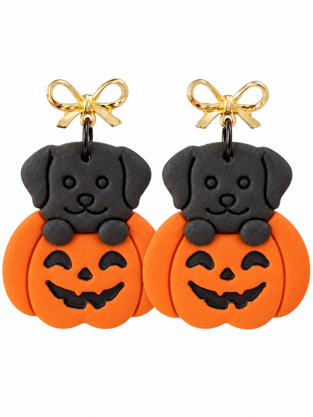 Peek-a-Boo Pumpkin Pup Earrings