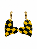 Mizzou Checkered Heart Hoop Earrings