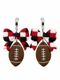 School Spirit Football Bow Earrings