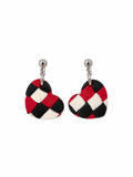 School Spirit Checkered Heart Earrings