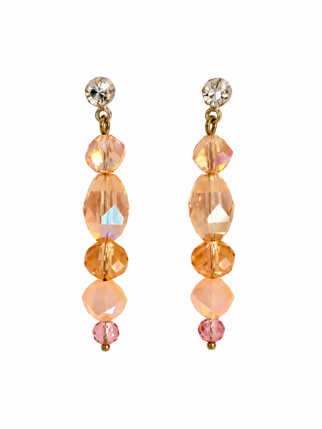 Peach Champagne Sparkle Earrings