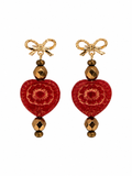 Vintage Ruby Heart Earrings