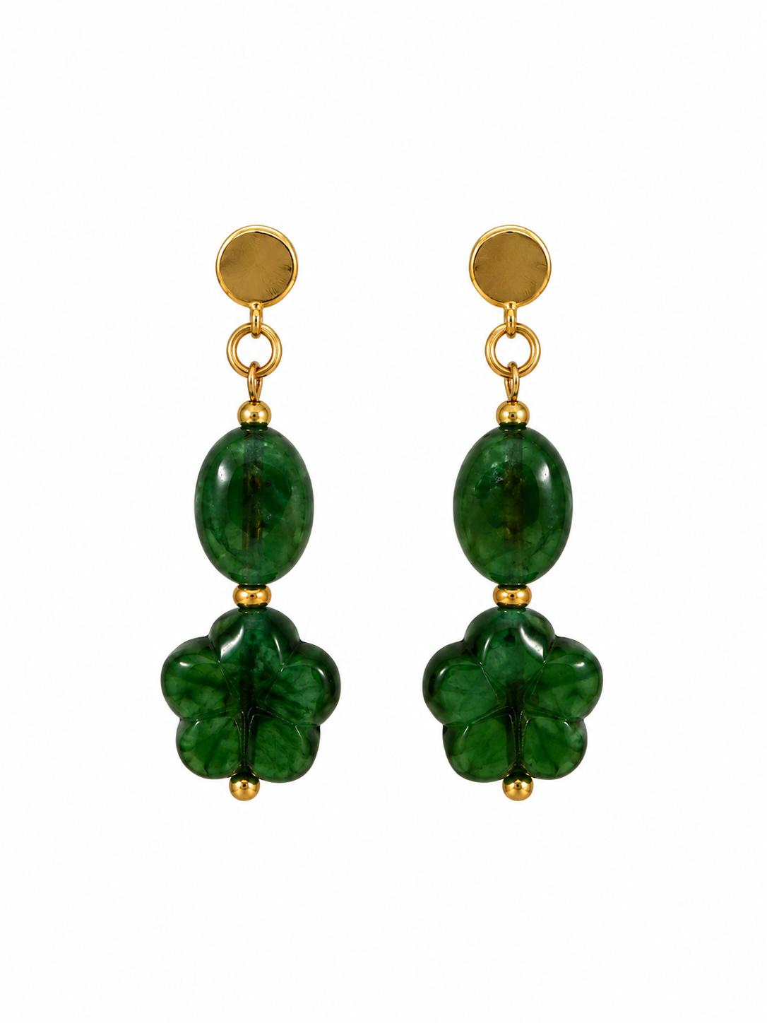 Emerald Elegance Floral Earrings