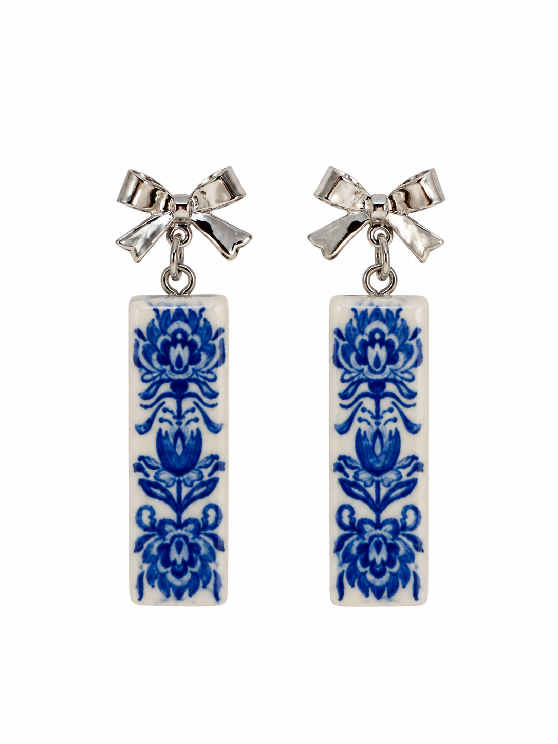Blue Porcelain Blossom Earrings