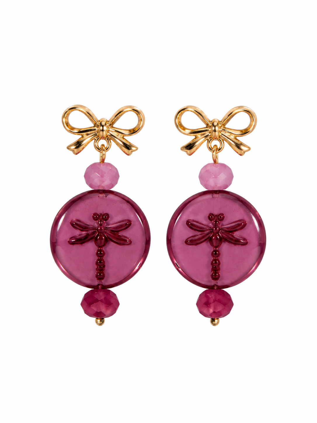 Pretty in Pink Dragonfly Earrings