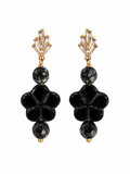 Midnight Noir Floral Earrings