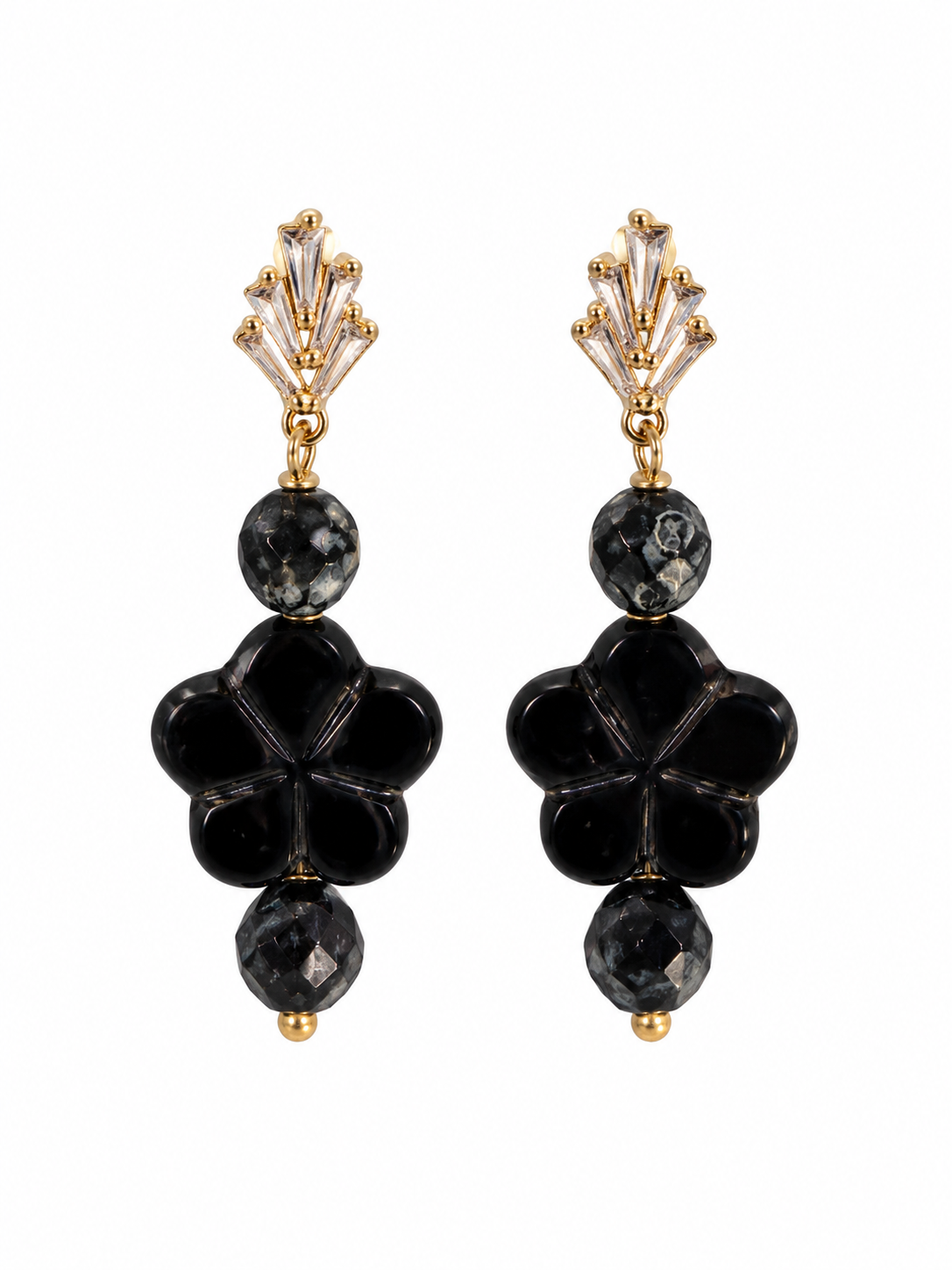 Midnight Noir Floral Earrings
