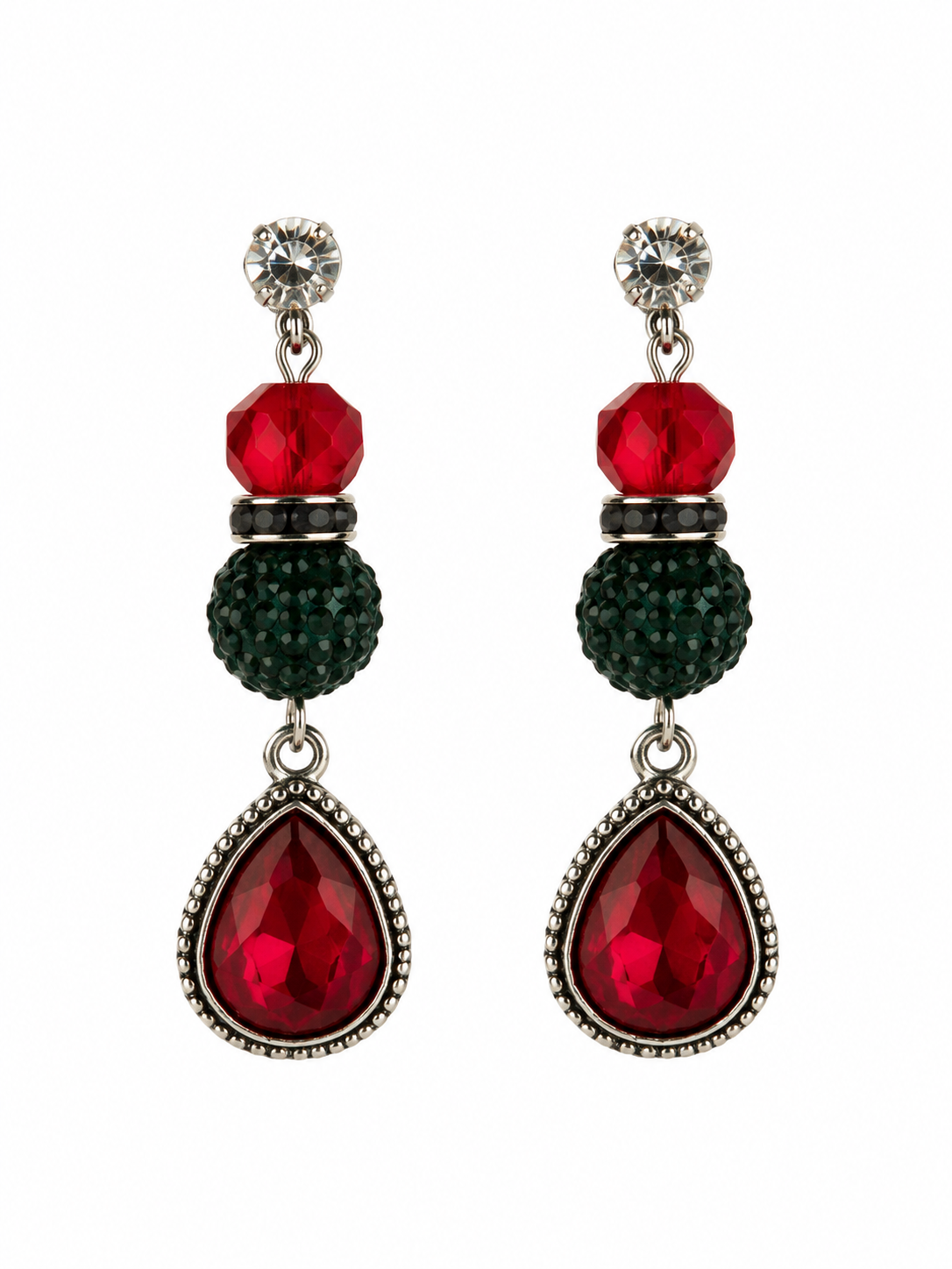 Ruby Noel Christmas Statement Earrings
