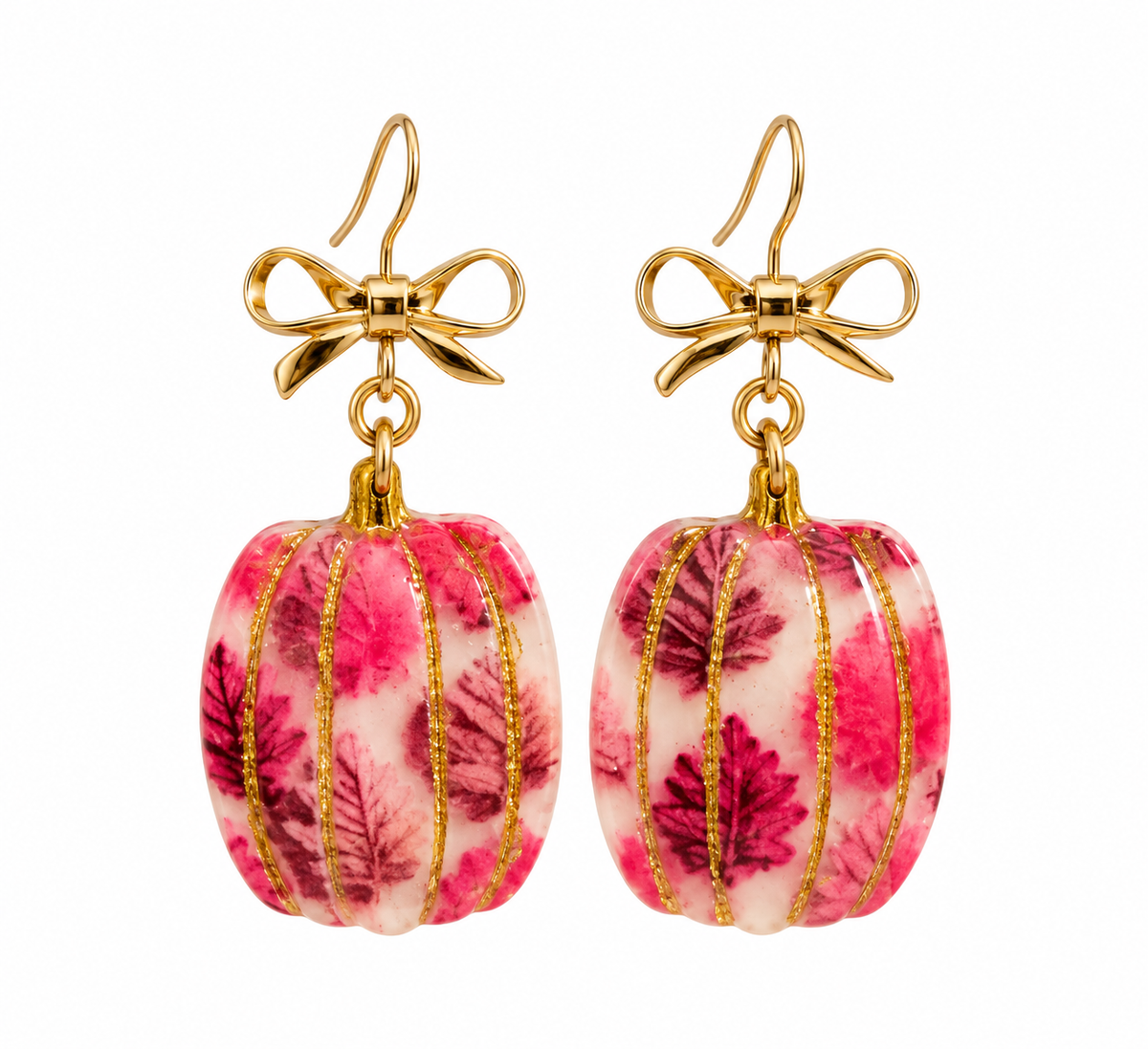 Blushing Autumn Pumpkin Earrings