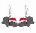 Holly Jolly Hippo Christmas Earrings