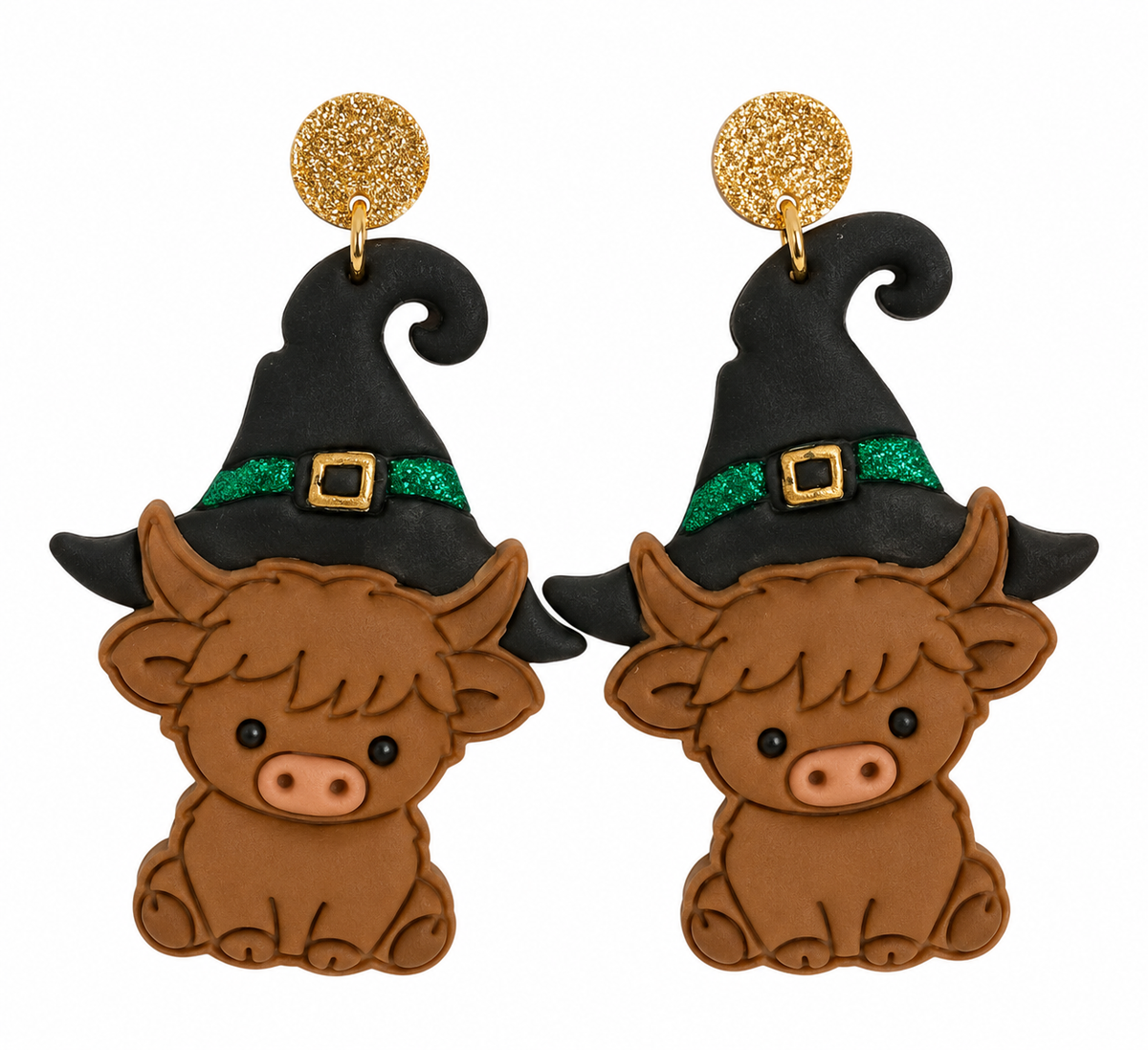 Hocus Pocus Highland Cow Earrings